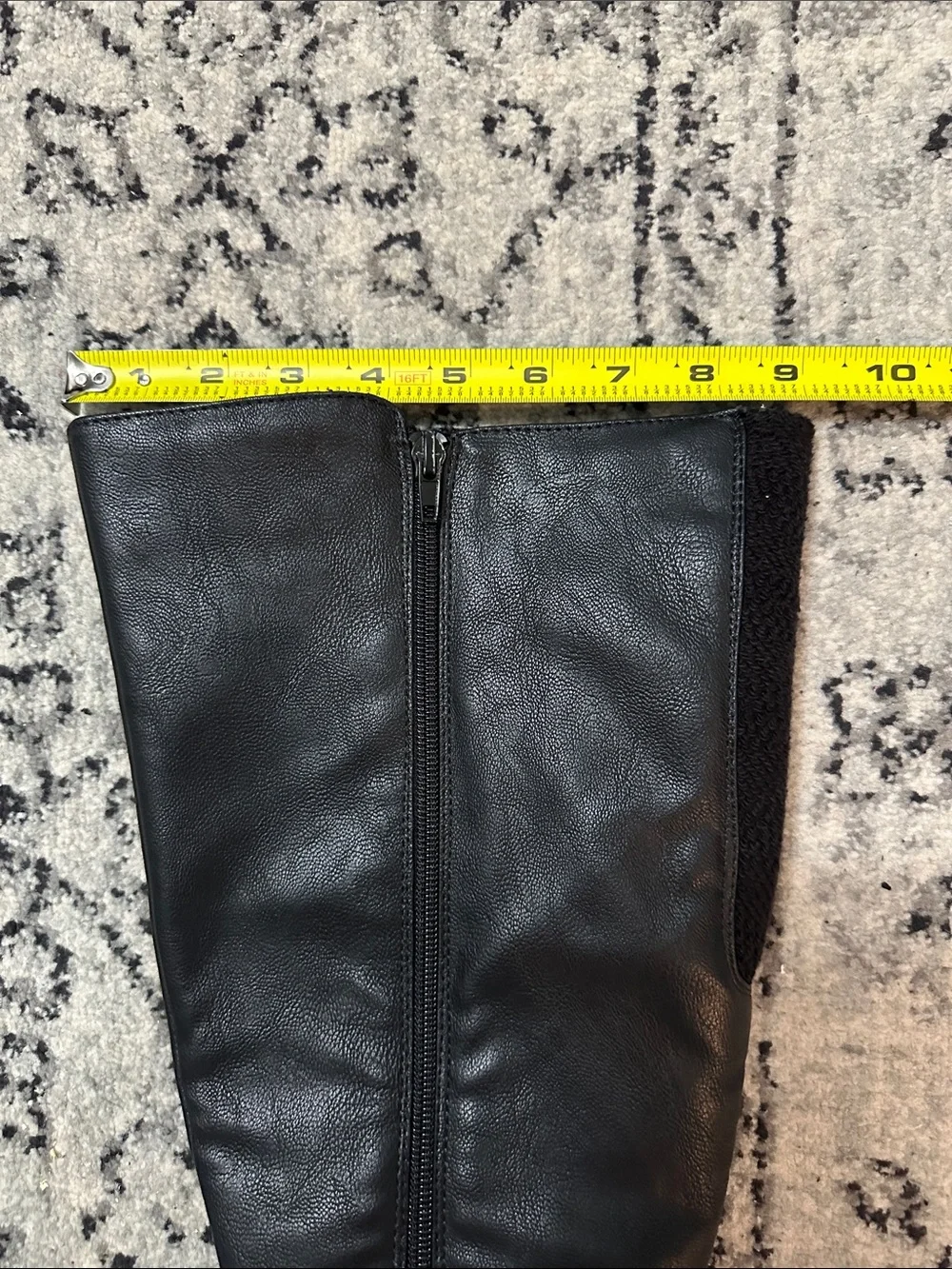 Life Stride Black Riding Boots with Ankle Strap and silver tone trim